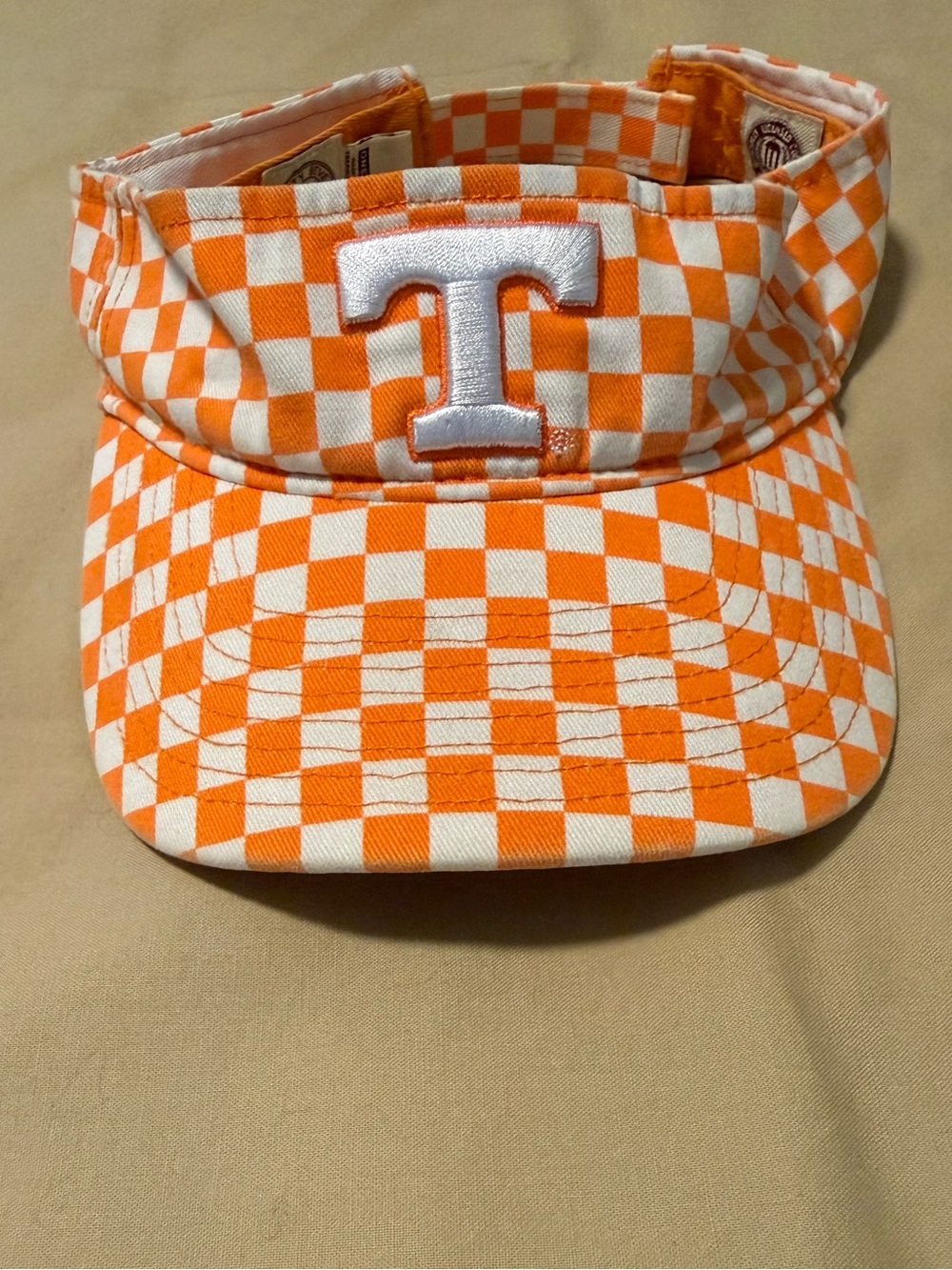 Tennessee Vols Women’s Orange Checkerboard Visor with 'T' Embroidery
